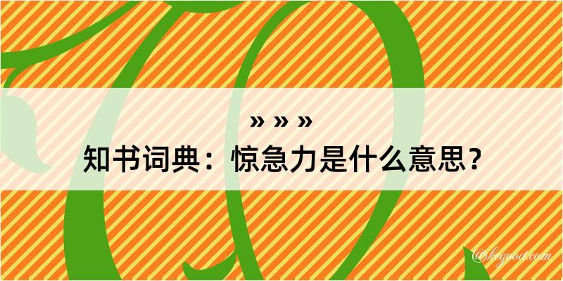 知书词典：惊急力是什么意思？