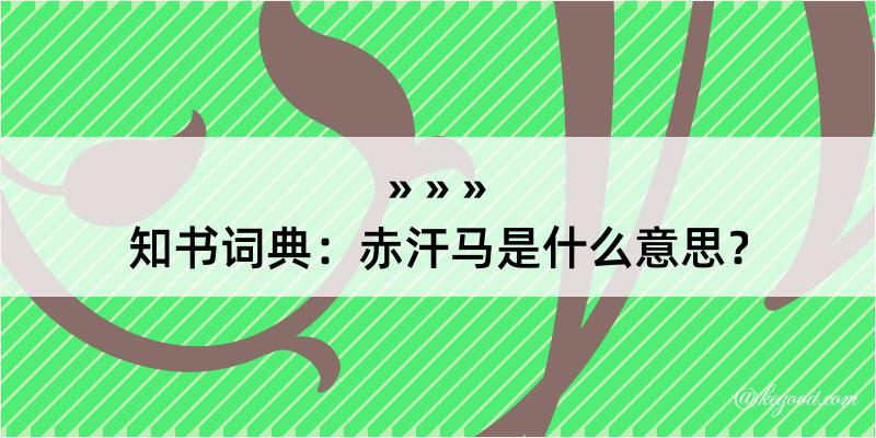 知书词典：赤汗马是什么意思？