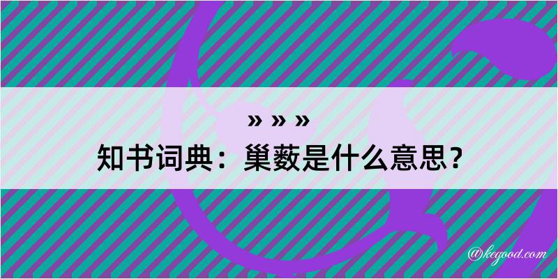 知书词典：巢薮是什么意思？