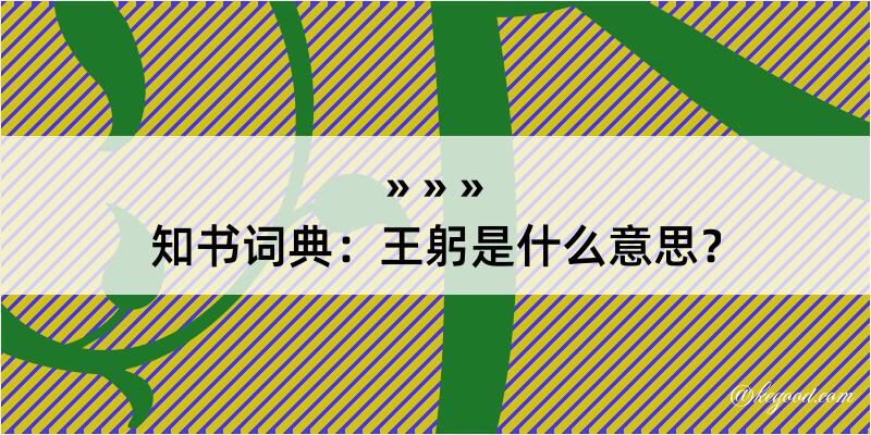 知书词典：王躬是什么意思？