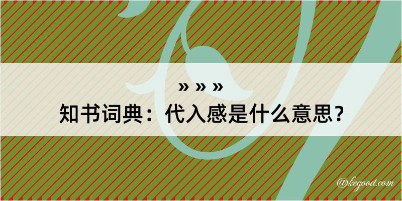 知书词典：代入感是什么意思？