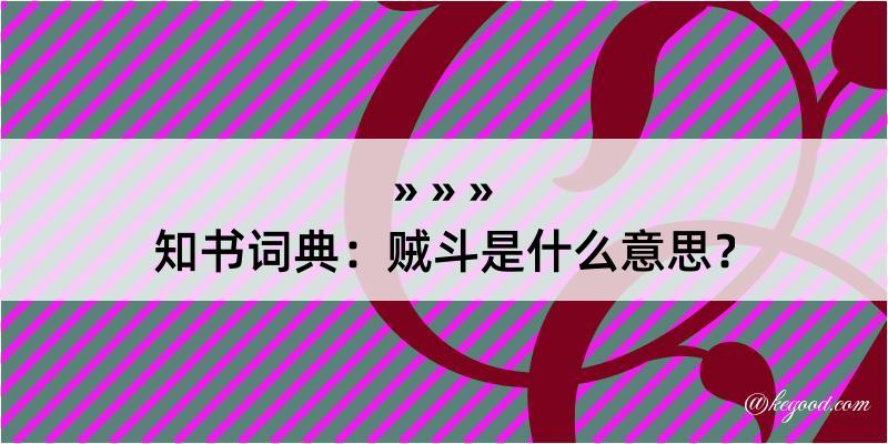 知书词典：贼斗是什么意思？