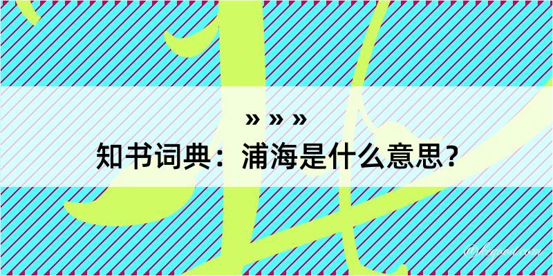 知书词典：浦海是什么意思？