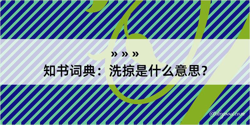 知书词典：洗掠是什么意思？