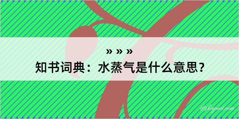 知书词典：水蒸气是什么意思？