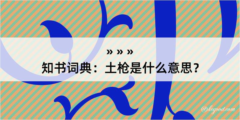 知书词典：土枪是什么意思？