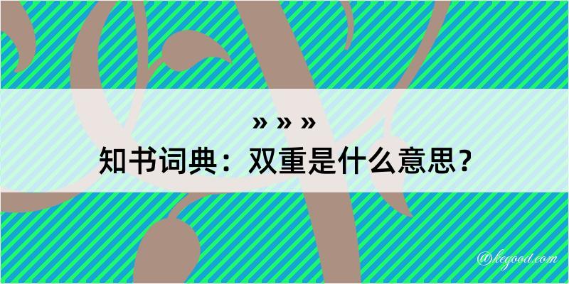 知书词典：双重是什么意思？