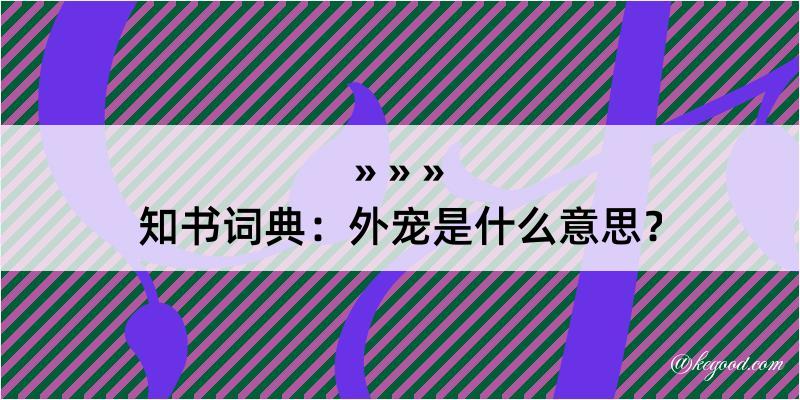 知书词典：外宠是什么意思？