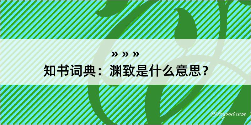 知书词典：渊致是什么意思？