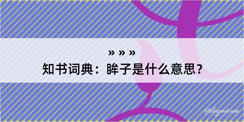 知书词典：眸子是什么意思？