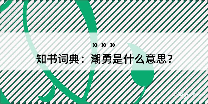 知书词典：潮勇是什么意思？