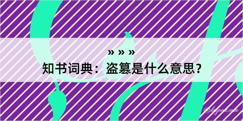 知书词典：盗篡是什么意思？