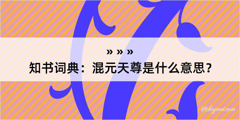 知书词典：混元天尊是什么意思？