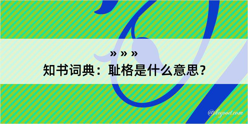 知书词典：耻格是什么意思？