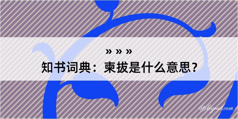 知书词典：柬拔是什么意思？