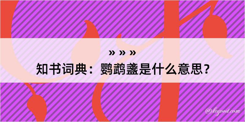 知书词典：鹦鹉盞是什么意思？