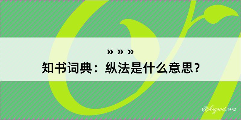 知书词典：纵法是什么意思？