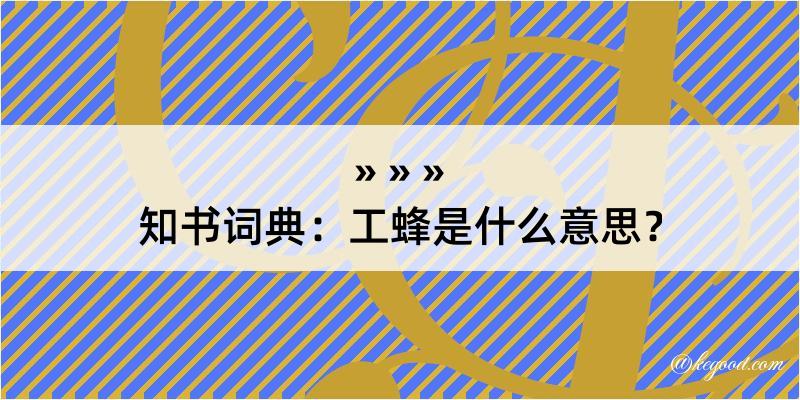 知书词典：工蜂是什么意思？