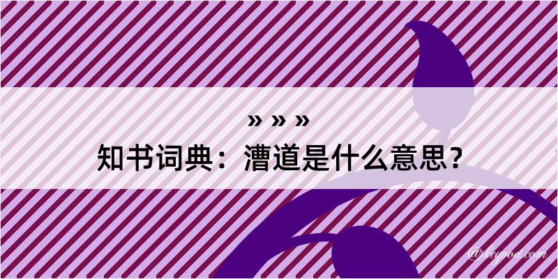 知书词典：漕道是什么意思？