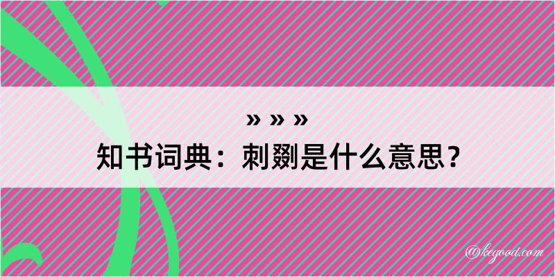 知书词典：刺剟是什么意思？