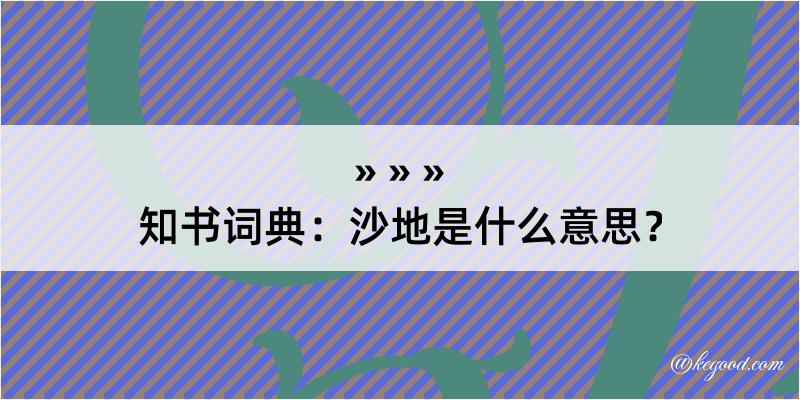 知书词典：沙地是什么意思？