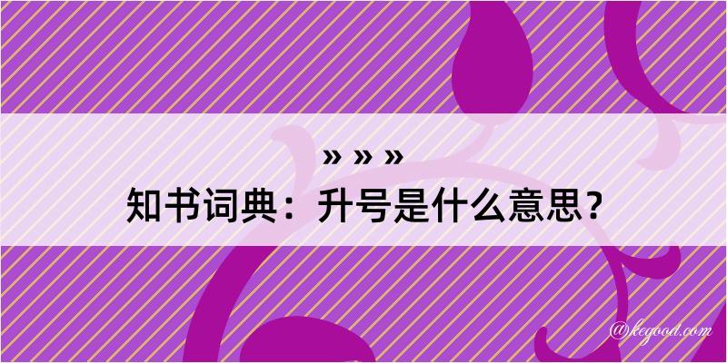 知书词典：升号是什么意思？