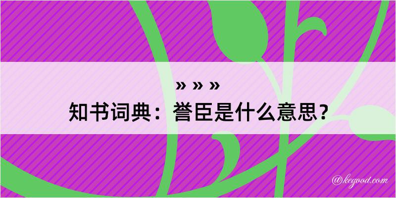 知书词典：誉臣是什么意思？