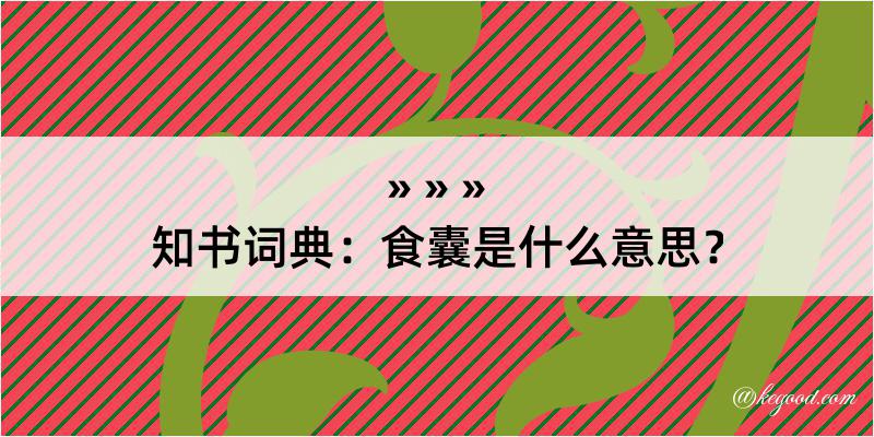 知书词典：食囊是什么意思？