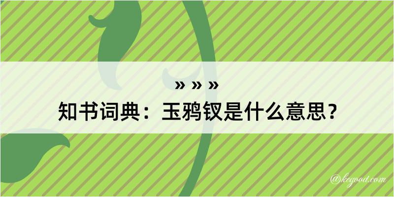 知书词典：玉鸦钗是什么意思？