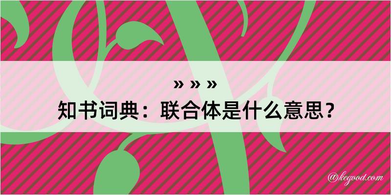 知书词典：联合体是什么意思？