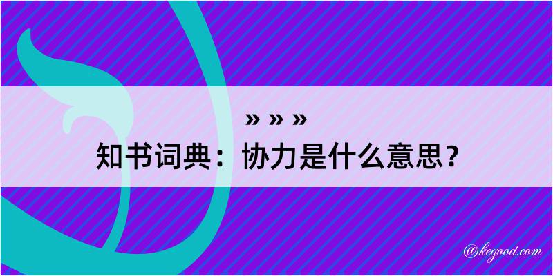 知书词典：协力是什么意思？