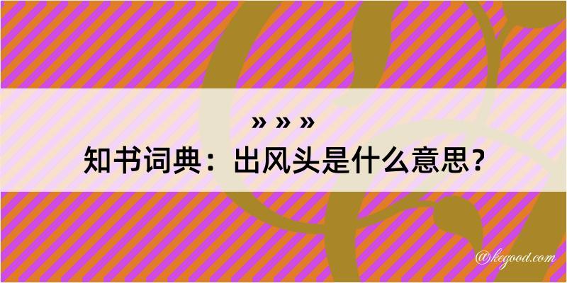 知书词典：出风头是什么意思？