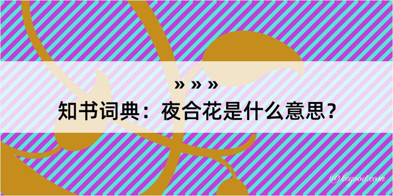 知书词典：夜合花是什么意思？