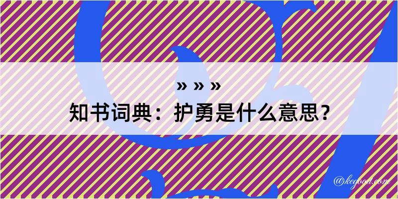 知书词典：护勇是什么意思？