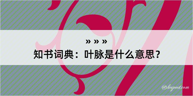 知书词典：叶脉是什么意思？