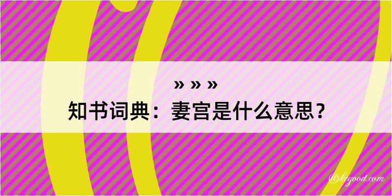 知书词典：妻宫是什么意思？