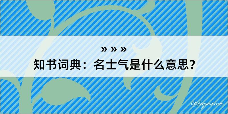 知书词典：名士气是什么意思？