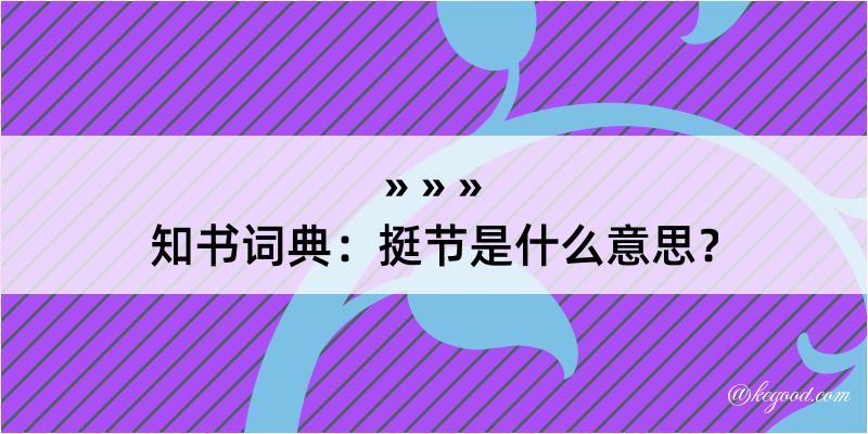 知书词典：挺节是什么意思？