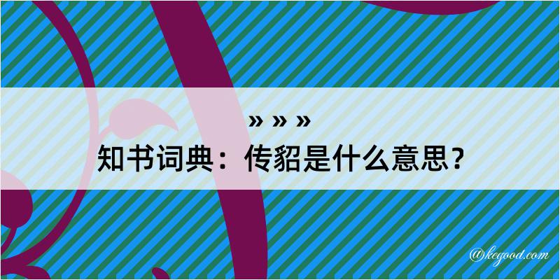 知书词典：传貂是什么意思？