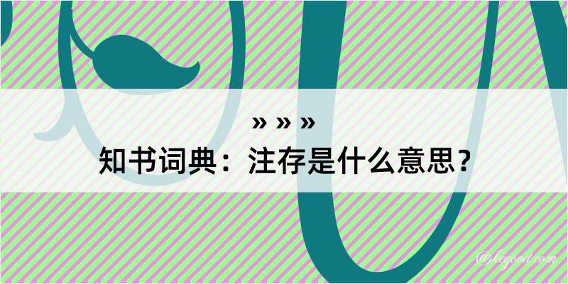 知书词典：注存是什么意思？