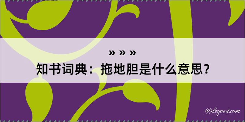 知书词典：拖地胆是什么意思？