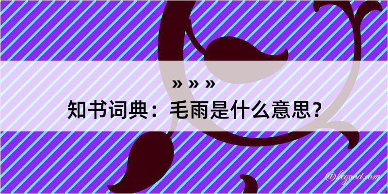 知书词典：毛雨是什么意思？