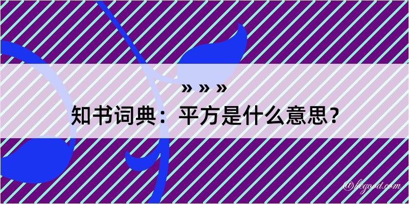 知书词典：平方是什么意思？