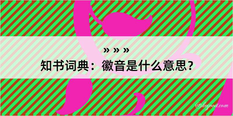 知书词典：徽音是什么意思？