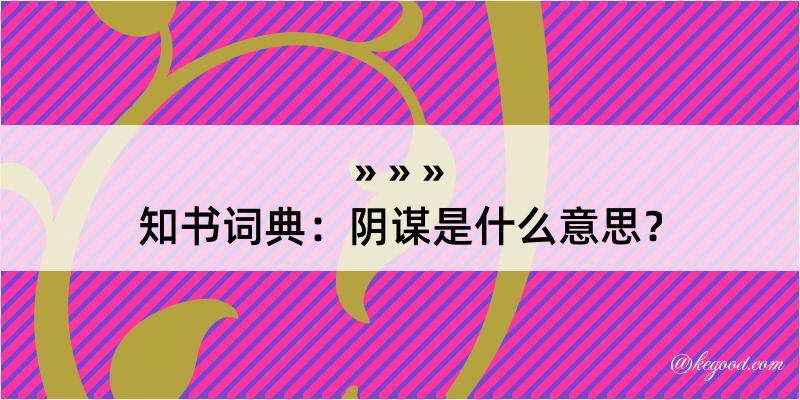 知书词典：阴谋是什么意思？