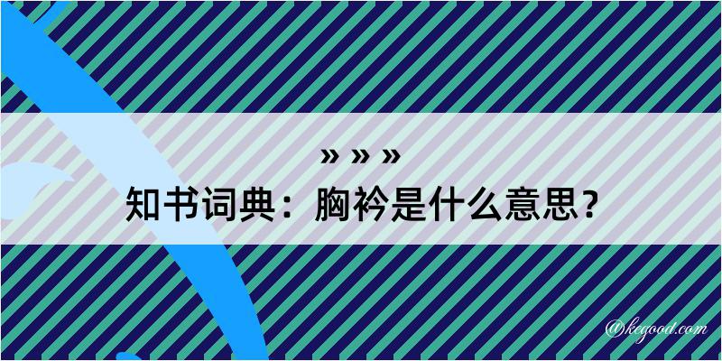 知书词典：胸衿是什么意思？