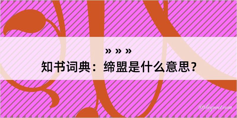 知书词典：缔盟是什么意思？