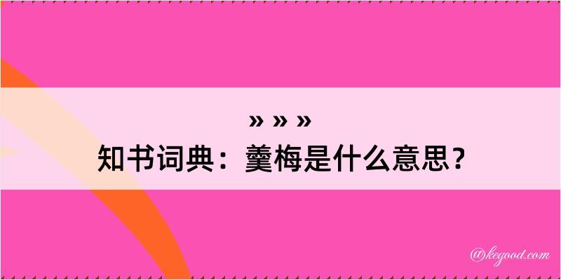 知书词典：羹梅是什么意思？