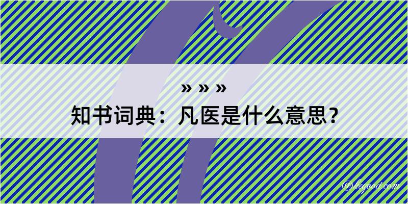 知书词典：凡医是什么意思？