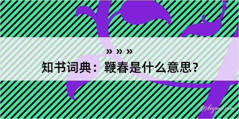 知书词典：鞭春是什么意思？